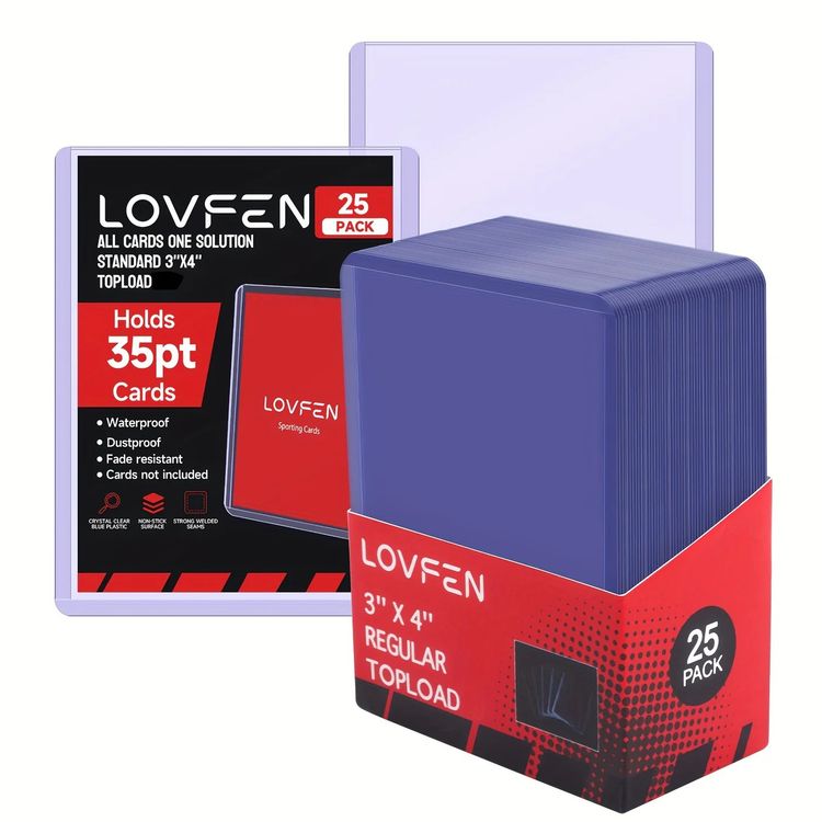 Lovfen 3X4 Inch Regular Topload Card Sleeves 25 Pack